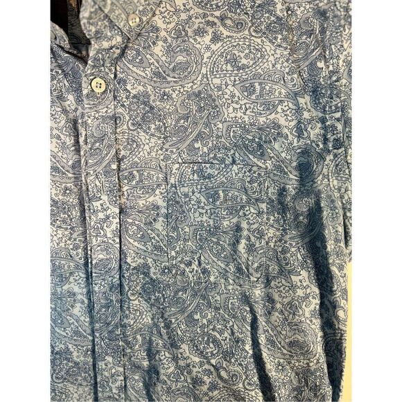 Steel & Jelly Blue Paisley Button Up Shirt Men’s Small - Picture 4 of 7
